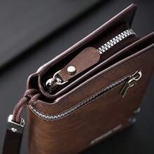 1 buah Dompet Genggam Pria Vintage Baru dengan Tali Pergelangan Tangan yang Dapat Dilepas, Tas Ponsel Multifungsi Kulit PU dengan Banyak Slot Kartu, Dompet Bisnis dengan Resleting, Dompet Panjang Kapasitas Besar, Hadiah Sempurna untuk Teman dan Orang Tua - Kopi - View 8