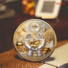 1pc Exquisite Wealth Abundance Commemorative Coin, All-Seeing Eye Collection Coin, Lucky Charm For Attracting Wealth And Fortune, Representing Omniscient Protection, Breaking Obstacles, Dispelling Negative Energy, Preserving Personal Wealth, Preventing Financial Loss, Stabilizing Personal Treasury, Guarding All Acquired Wealth - Multicolor - View 7