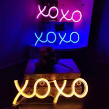 1pc LED Letter XOXO Neon Wall Hanging Light, Battery & USB Powered, Romantic Decorative Night Light For Home, Holiday, Party, Wedding, Birthday Gift, Atmosphere Lamp For Bedroom, Room, Living Room Decor - Xoxo Neon - View 8