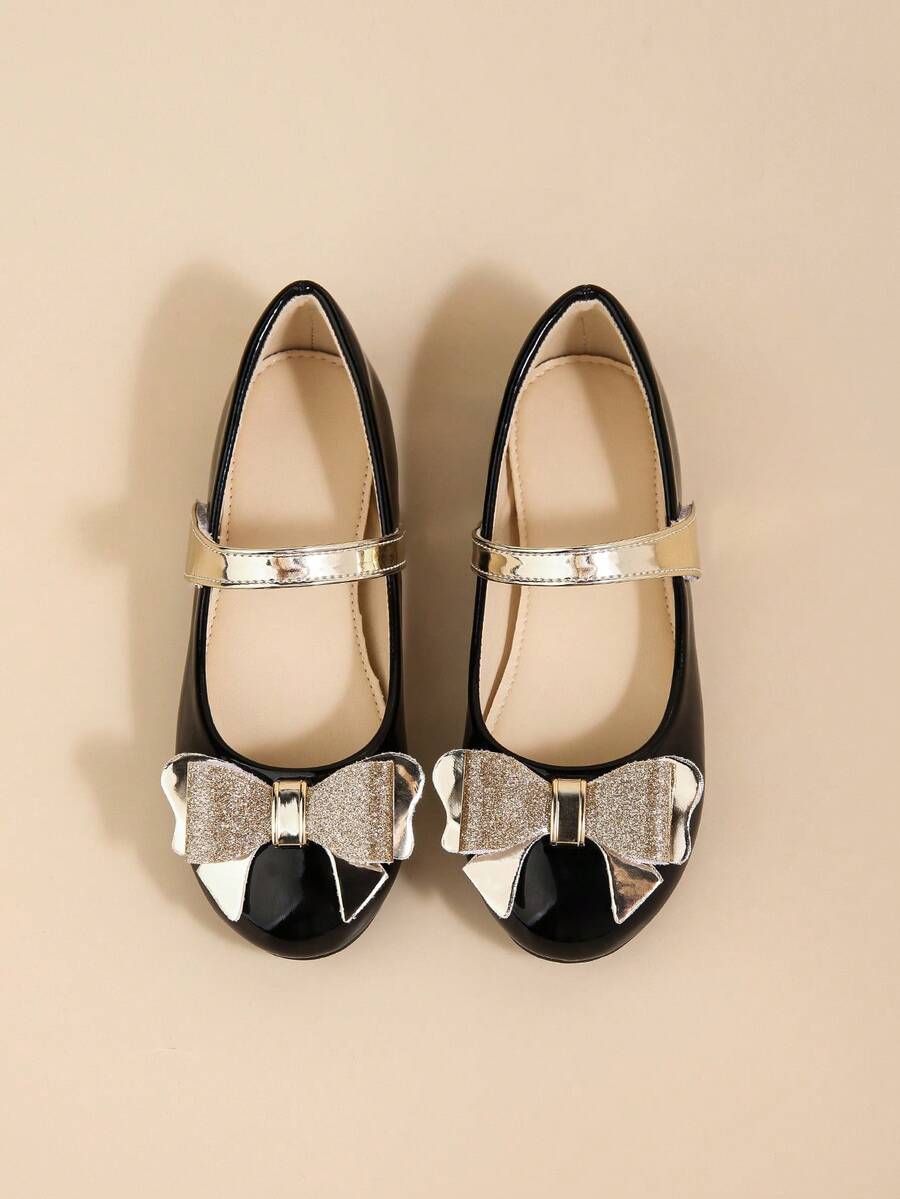 Elegant And Cute Mary Jane Flat Shoes For Girls, Suitable For Mid-Child And Older Children To Pair With Dresses For Indoor Parties And Banquets In Autumn And Winter - Black - View 1