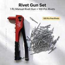 1Pc 9.5In Labor‑Saving Heavy‑Duty Manual Rivet Gun Set, Extended Double‑Handle Non‑Slip Grip Metal Hand Riveter Kit, Practical Household Repair Tool For Electrical Work Furniture Assembly Metal Sheet DIY Handcraft Garage Maintenance - Durable Version - View 14