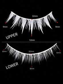 One-Piece False Eyelashes Featuring An Exaggerated Style-Ideal For Anime Cosplay And Conventions-Designed As A Full Strip In A "Little Devil" Aesthetic. - View 4