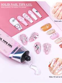 LIMEGIRL 30g Solid Nail Tips Gel, Nail Extension Gel For Full Cover Tips, Clear Nail Tip Adhesive Gel, UV LED Gel For DIY Manicure - Solid Nail Glue - View 7