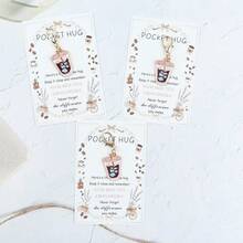 3pcs/5pcs Minimalist Coffee Keychain With Encouraging Pocket Hug Coffee Card, Suitable As Gift For Work Friends, Colleagues, Thank You For Making A Difference - Multicolor - View 4