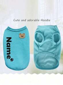 Personalized Dog T-Shirt, Customized Name And Paw Print Design, Suitable For Small/Medium Dogs And Cats, Comfortable All-Season Pet T-Shirt Vest, Perfect Gift For Pet Lovers, Customizable Fabric, Dog Clothes - Multicolor - View 4