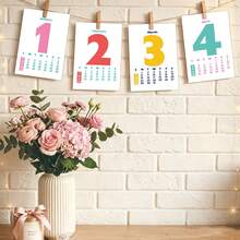 13 Kartu Kalender Bulanan Angka Warna-warni 2027, Kartu Pos Kalender 12 Bulan, Kartu Dekoratif Kalender Mini 2027, Cocok untuk Kantor, Rumah, Scrapbooking dan Hadiah, Kartu Perencanaan Kalender - MultiWarna - View 7