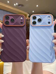Ốp lưng điện thoại trơn họa tiết sóng mờ chống sốc cho iPhone 18 Pro Max, 18 Pro, 17 Pro Max, 17 Pro, 17, 16 Pro Max, 16 Pro, 16, 15 Pro Max, 15 Pro, 15, 14 Pro Max, 14 Pro, 14, 13 Pro Max, 13 Pro, 13 - Màu đỏ anh đào - Xem 2