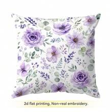 4pcs/1pc Floral & Text Pattern Pillow Covers, Single-Sided Printed Pillow Covers, Suitable For Living Room, Bedroom, Home Decor, All-Season Pillow Covers - Multicolor - View 12