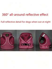 Reflective Adjustable Pet Harness And Leash Set, Breathable Mesh Cat And Dog Walking Vest, Pressure Relief Design, Suitable For All-Season Outdoor Walking - Pink - View 11