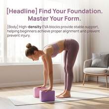 1/2pcs Lightweight High-Density EVA Yoga Blocks, Strong Pressure Resistance, Suitable For Home Fitness, Pilates Practice, Stretching, Meditation, Dance, Ballet Training, Home Gymnastics Training And Balance Training - Multicolor - View 6