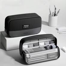 Highly Attractive Men's Large Capacity Magnetic Pencil Case, Standable Modular Stationery Box, Highly Attractive Minimalist Pencil Holder, Back To School Essential - Single Piece - View 10