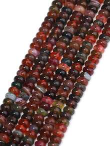 1 Strand 2x4mm Abacus Stone Beads Natural Tourmaline Agate Round Spacer Beads For Jewelry Making Diy Beading Accessories - Multicolor - View 5