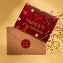 1PC Christmas Greeting Card, Ins Style Thickened Creative Cartoon DIY Birthday Thanksgiving Blessing Fashion Christmas Foil Card, Blessing Card For Friends And Family - A - View 6