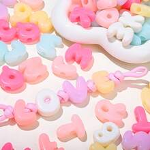 10/50/100PCS Macaron Color Bubble Alphabet Beads Chunky Acrylic Letter Beads Large Hole Spacer Beads For Jewelry Making DIY Keychain Phone Chain Decor - Multicolor - View 2
