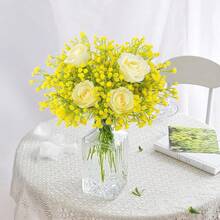 Babys Breath Artificial Flowers Bulk, 15Pcs, Yellow - Yellow - View 4
