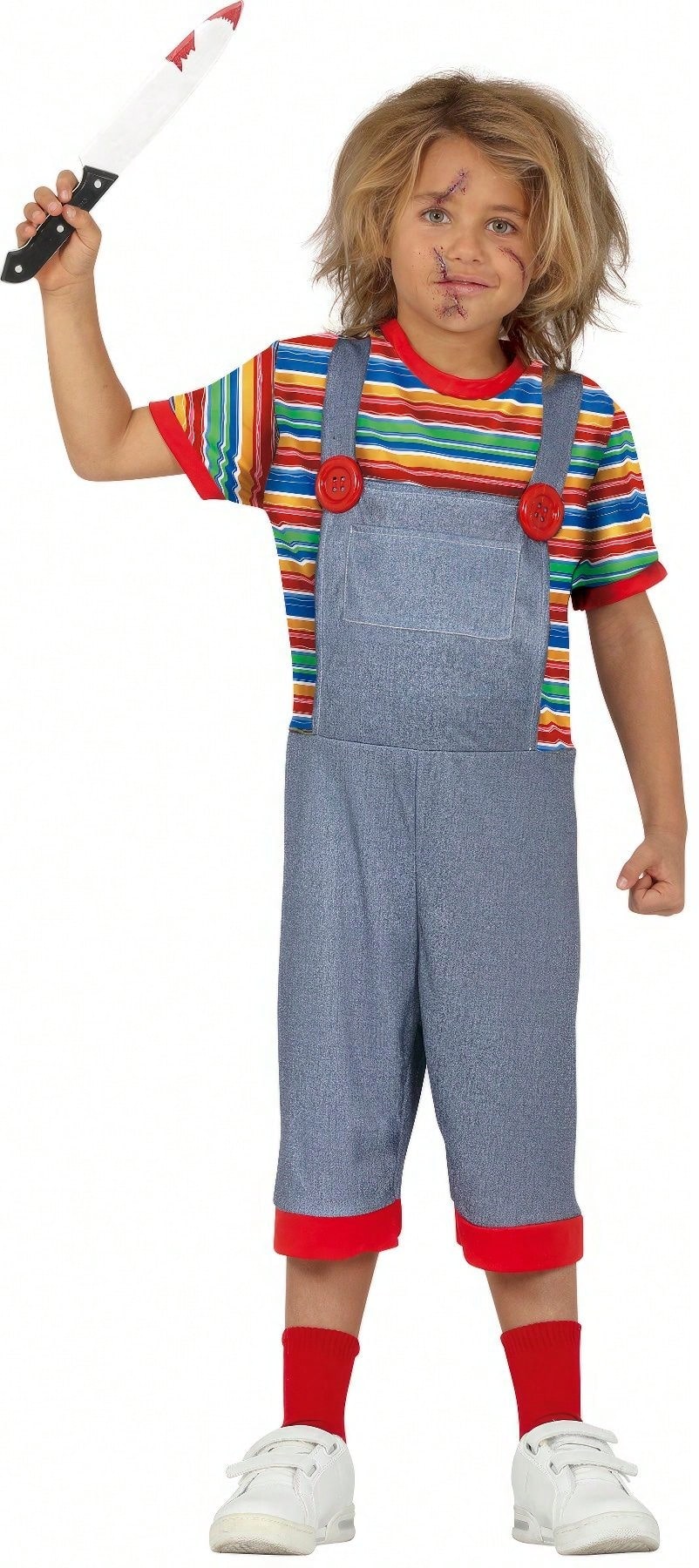 Rubies Rag Doll Costume For Kids, Complete Fun Costume With Overalls And Colorful Striped Shirt, Ideal For Halloween And Carnival - Multicolor - View 1
