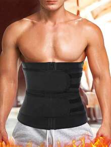 1pc Waist Trainer Belt - Adjustable Support For Shaping Waist And Belly, Enhancing Sweating During Workouts - Black - View 9