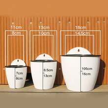 New Automatic Water-Absorbing Slouchy Planter, Creative Hydroponic Wall-Mounted Round Resin Pothos Plastic Flower Pot - Self-watering Planter - View 11
