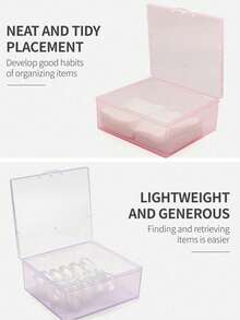 4/2/1pc Empty Multi-Function Rectangular Storage Box, Polished Nail Art Tool Box, Nail Accessory Storage Box, Cosmetic Organizer Box, Suitable For Nail Polish Remover And Cotton Pads - Multicolor - View 8