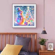 1PC DIY 5D Diamond Painting Kit Christmas Snowman Pattern - Round Full Drill Art Mosaic Craft, Home Wall Decor, Unframed - No Frame - View 3