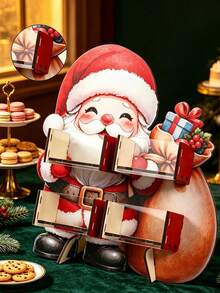 1pc Christmas Display Stand, Santa Claus Pattern Standing Tray, Joyful Christmas Decoration, Home Storage & Display Rack, Desktop Decor, Suitable For Desserts, Storage Display Rack, Perfume Rack, Afternoon Tea Snack Tray, Dessert Tray, Christmas Decoration, Christmas Gift, Kitchen Decor, Room Decor, Winter Decor, 2027 New Year Decor, Xmas Decor, Christmas Decor, Merry Christmas - Santa Claus - View 2