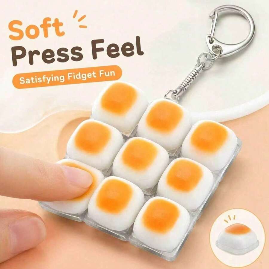 Caramel Bread Keyboard Stress Relief Toy - Crisp Sound, Stress Relief Clicker Toy Keychain, Quiet Anxiety Toy For Adults Work Travel Home - Relieve Anxiety Improve Focus - Fidget Toys, Keyboard Fidget, Clicker Fidget