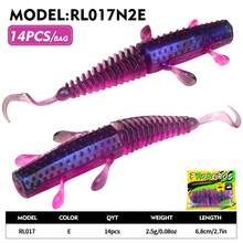 PRO BEROS Proberos 10/14pcs Soft Bait Fishing Swimbait, Worms Bionic Soft Fishing Bait, Soft Plastic Lures For Trout Walleye Bass Fishing. - Multicolor - View 11
