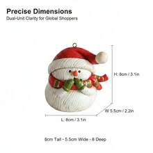 1pc Cute Resin Snowman Christmas Ornament, 3‑Pcs Set Funny Snowman Hanging Pendant, Xmas Tree Home Holiday Decor - Snowman - View 8