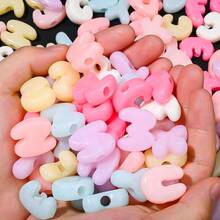10/50/100PCS Macaron Color Bubble Alphabet Beads Chunky Acrylic Letter Beads Large Hole Spacer Beads For Jewelry Making DIY Keychain Phone Chain Decor - Multicolor - View 10