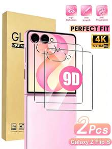 2Pcs Screen Protector ForSamsung Galaxy Z Flip 8, High-Definition Tempered Glass, 9H Hardness, Scratch-Resistant, Easy To Install. - Clear - View 7