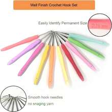 19 Packs Ergonomic Crochet Hooks Set With Soft Rubber Grip, 0.5mm To 6.0mm Crochet Needles Kit For Crocheting, Knitting Craft Tool For Beginners & Professionals - 0.5-6mm Colorful Crochet Hook - View 8