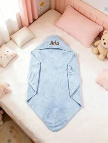 Personalized Embroidered Name Hooded Bath Towel With Corner Pattern, Suitable For Bathtub, Swimming Pool And Beach, Embroidered/Dry Clean Only, Birthday Gift, Beach Party Swimming Pool Towel, Modern Bathroom Accessory - Multicolor - View 5