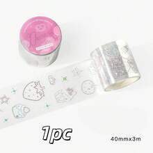 Pita Washi PET Transparan dengan Pola Rhinestone Berstempel Foil, Berbagai Gaya Pita Dekoratif Berkilau, Cocok untuk Dekorasi Kartu Foto, Kerajinan DIY, dan Hiasan Scrapbook - A - View 11