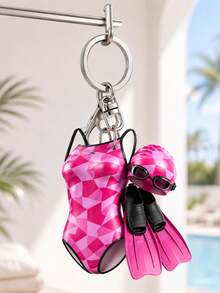 2D Flat Swimming Suit Theme Acrylic Keychain, Exquisite Gift, Suitable For Backpack And Car Key Decoration, Holiday Party Decoration, Perfect Gift For Creative Keychain Enthusiasts, Back To School Season Gift - Multicolor - View 6