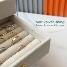 Jewelry Storage Box Necklace Earring Jewelry Organizer Dust-Proof Display Box Large Capacity - Multicolor - View 6