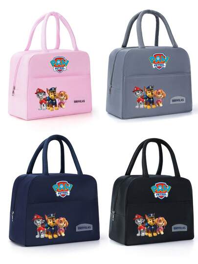 1Pc Paw Patrol Cartoon Dog Graphic Insulated Thermal Lunch Box Bag, Waterproof Large Capacity Portable Food Storage Handbag For Outdoor Waterproof Portable Thermal Cooler Tote Bag For Office School Picnic Outdoor