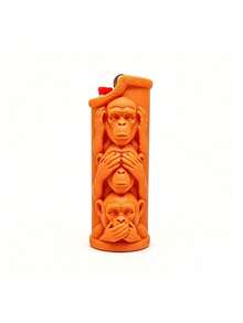 Three Monkeys Lighter Case 3D Printed Creative Cool See No Evil Hear No Evil Speak No Evil Monkey Lighter Shell Men's EDC Christmas Father's Day Creative Gift Boyfriend Birthday Gift (Shell Only, Suitable For Bic Lighter) - Multicolor - View 13