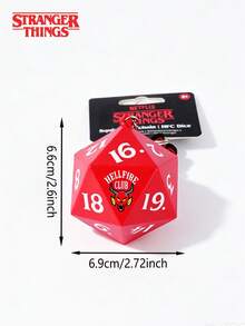Netflix Stranger Things Official Hellfire Club D20 Dice Keychain, Accessory For Backpack Jacket, Halloween Christmas Gift Teens Adults 1PC - Red - View 8