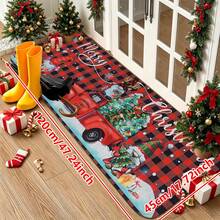 1/2/3pcs Christmas Theme Kitchen Rug, Flannel Kitchen Mat With Red And Black Plaid Pattern, Snowflake, Reindeer, Christmas Tree Decor, Soft Comfortable Absorbent Non-Slip, Machine Washable With Non-Slip Backing, Suitable For Doorway, Living Room, Bedroom, Kitchen, Dining Room, Bathroom, Laundry Room, Entryway, Multi-Functional Home Holiday Decorative Mat - Multicolor - View 11