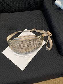 1pc Gold PVC Shiny Women's Waist Bag Chest Bag - Gold - View 3