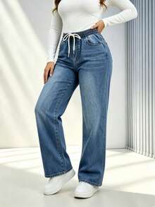 Women Jeans - Light Medium Blue - View 4