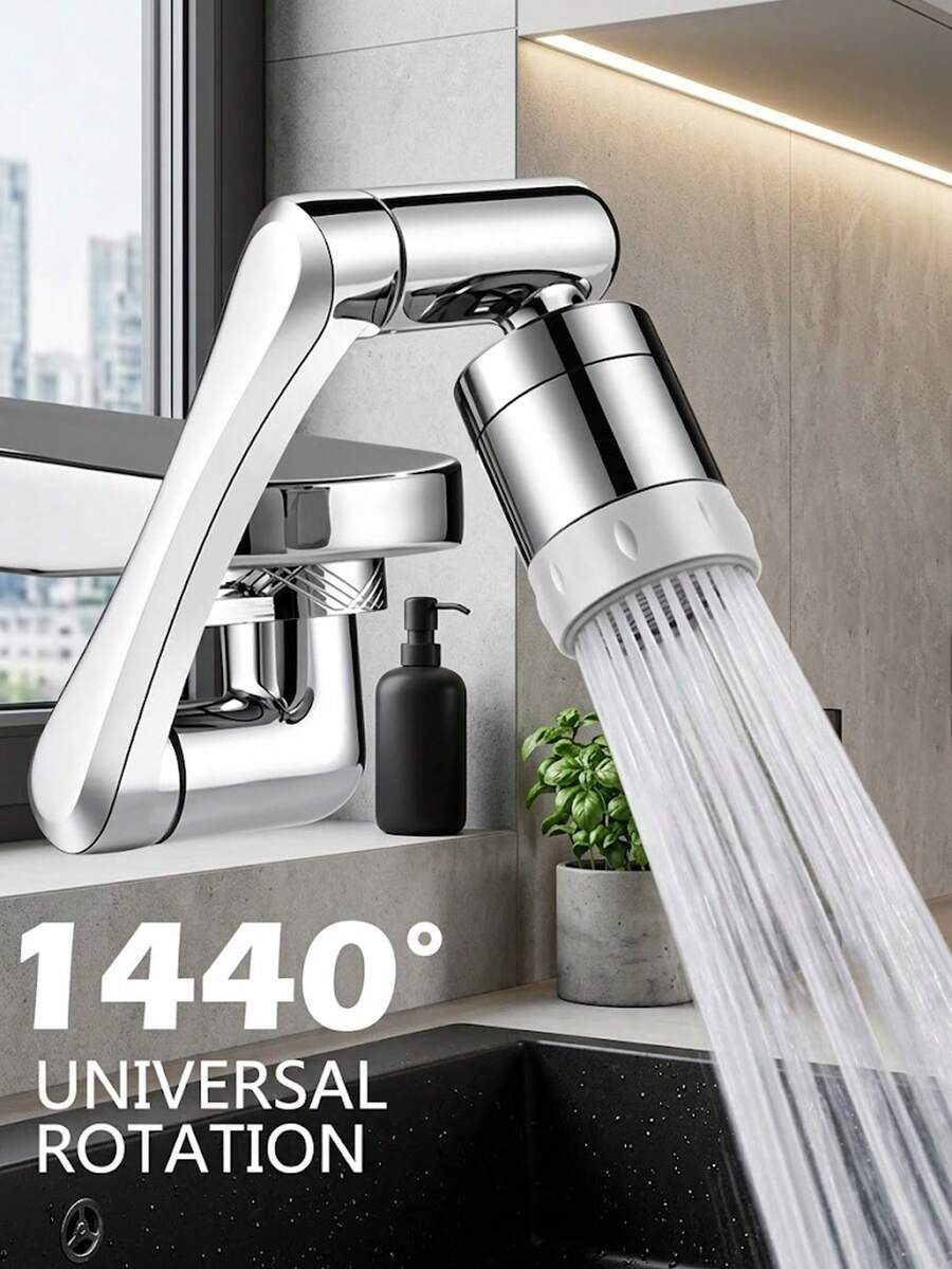 1440° Rotating Faucet Extension Nozzle, Water-Saving Kitchen Sink Extender, Robot Arm Design, Easy Installation, Compatible With Various Faucets, Perfect For Bathroom Washbasin, Kitchen Sink, Home Bathroom And Outdoor RV Sink, Practical Tool For Convenient Washing, Essential Modern Home Accessory, Upgrade Your Faucet, Ideal Choice For Holiday Gifts And Home Renovation