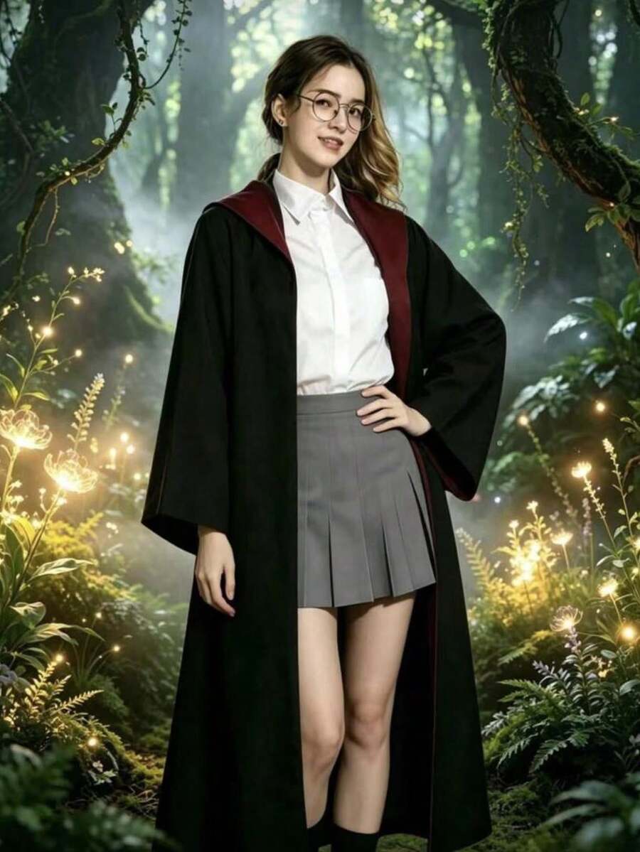 1 Buah Kostum Jubah Kepala Sekolah Penyihir Gaya Akademi untuk Pertunjukan Panggung, Unisex, Cocok untuk Pesta Dansa, Kostum Cosplay, Halloween - MultiWarna - View 1