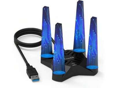WAVLINK AX1800 USB WiFi 6 Adapter For Desktop PC, Dual Band PC WiFi Adapter
