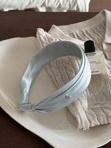 1pc French Satin Wide Headband Women's Fashion Minimalist High Crown Face Wash Headband Versatile Daily Hair Accessory - Multicolor - View 10