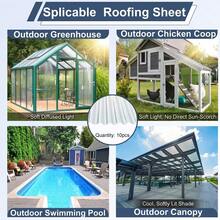 5 PCS 60cm X 1mm Translucent Corrugated Plastic Roofing Sheets, Splicable & Cuttable Outdoor Sun Protection Awning Panels For Greenhouse,  Patio Canopy, Pool Shed - Transparent - View 3