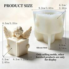 Reading Angel Figurine Silicone Mold, Reusable Silicone Mold Suitable For Resin, Plaster, Clay And Wax, Ideal For DIY Aromatherapy Candles, Figurines, Handicrafts, Etc., Easy To Demold. Asymmetrical Shaped Craft Mold Suitable For Holiday And Home Decor Making. - A - View 13