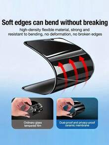 3pcs Matte Anti-Peeping Ceramic Screen Protector, Compatible With Phone 17 Pro , Flexible Matte Anti-Peeping Ceramic Film, Full Coverage, Anti-Fingerprint, Anti-Drop, Anti-Glare, Compatible With Phone 18 Pro/18 Pro Max/17 Pro Max/17Pro/17/16/16 Pro/15/14/13/12/11/XS And Other Models. - Black - View 5