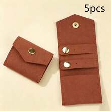 1 buah/5 buah Tas Penyimpanan Perhiasan Gulung, Tas Gulung Perhiasan Mini Ultra Kecil, Tas Penyimpanan Anting Cincin Kalung, Tas Penyimpanan Perhiasan Rumah Tangga - MultiWarna - View 37