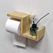 Toilet Paper Holder Toilet Tissue Box Storage Rack Wall Mounted Installation Tissue Dispenser Bathroom Roll Paper Holder Toilet Paper Rack Bathroom Tissue Holder Multi-Functional Storage Shelf - Apricot - View 2